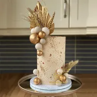 Speer Topper Happy Birthday Palm Leaf Decoration Cake Decorating Wedding Baking Dessert Tafel Party Funders 220712
