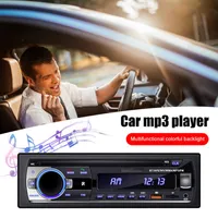Car Video Din Bluetooth-Compatible 45Wx4 Radio FM MP3 Player Music Stereo USB/TF/AUX Audio Input Support MP3/WMA Hands-free CallCar