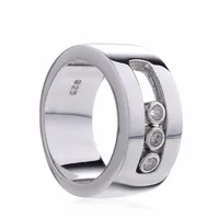 100% 925 Sterling Silver Three Zircon Ring Light Luxury Brand Mesika High Jewelry Ladies Whole286c