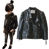 Девушка для малышей кожаная куртка мода на молнии