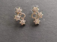 fashion rhinestone heart earring accessories Jewelry c symbol retro Dangle Earrings With paper card