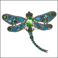 Party Favor Event Supplies Festive Home Garden European And American Retro Brooch Big Dragonfly Silk Scarf Buckle Diamond Embedded Spot Ma