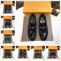 AA 2022 New Men Stylish Leather Splicing Metal Buckle Non-slip Slip-on Formal Designer Dress Shoes Luxury Comfy Business Loafers Outdoor 11