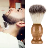 Naturalny drewniany uchwyt brody pędzel golenia miękka pędzel do czyszczenia brody nylonowe narzędzia do pielęgnacji twarzy 26 czerwca 26