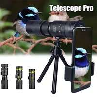4K 10-300X40MM Super Telepo Monocular Telescope Zoom Monocular Binoculars Pocket Telescope for Smartphone Take Picture 220420
