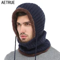 Aetrue Winter Knitted Hat Beanie Men Beany Skullies Beanies Beanies Hats for Women Caps Gorras Bonnet Mask Brand 220817