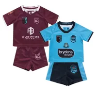 Kinderpak Rugby Jersey 2022 2023 Qld Marrons Australië NSW Blues State of Origin Youth Children Rugby Shirt Leeftijd 3 ~ 13 jaar oude fans tops T-shirt T-shirt