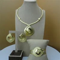 Yuminglai Classic Simple Jewelry Dubai Gold Jewelry Sets Fine Jewelry FHK6440 201222
