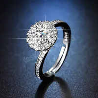 Charme 925 Silver Shining Crystal Ring pour femmes ACCESSORIES DE MÉDICATION FOLMABLE A réglable BIJOURS Cadeaux d'anniversaire