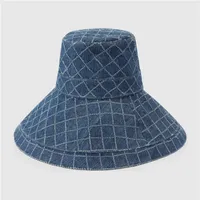 Carta completa Diseñador de mezclilla Bucket Hat Men Diseñadores de gorros de béisbol Sombreros Hombres para hombres Moda de borde ancho Fashion Sunhat Casquette Sport Golf Ca Eshe