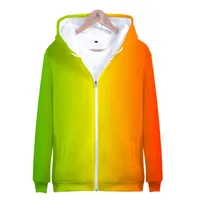 Herrhuvtröjor Sweatshirts Zipper Men's 2022 Cap Men/Women Custom Colorful Gradient Hoodie Mens Solid Color Hooded 3D Zip Up Coatsmen '