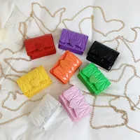 키즈 지갑 미니 하트 모양의 체인 가방 8 색 소녀 선물을위한 1 숄더 가방
