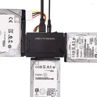 Computer Cables -kontakter i 1 SATA till USB IDE -adapter 3.0 ATA Data Converter Hub för 2,5 "3,5" HDD hårddiskdrivrutin med ström