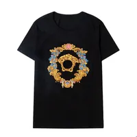 T-Shirts Medusa Embroidery Men's T-Shirts V-letter Tide Brand logo Spring Summer Pure Cotton Short Sleeve T-shirt for men and237C
