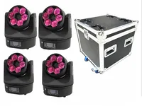 4PCSおよびフライトケース6x15W RGBW 4IN1 LED BEE EYESビーム移動ヘッドライトDMXステージライトダイマー10/15チャンネル