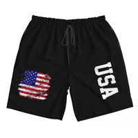 Shorts masculins USA USA America Flag masculin plage rapide Matériau sec de fitness été décontracté pour hommes.
