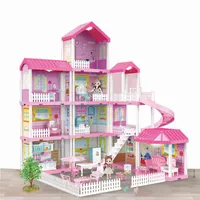 2021 New Toy Girl Girl Seri Bar Bie Toys Dream Dream House Legely Block Block DIY Toys para Child224s
