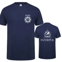 Herr t-shirts internationella t-shirt män interpol t-shirt kort ärm mans coola tshirts qr-023men's Men'smen's's