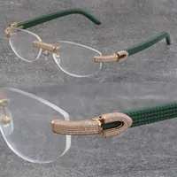بيع المعادن بدون شفة الرأي الإطارات القابلة للإزالة مصمم 1164 الحبوب الصغرى المعبدة الماس مجموعة نظارات لوح البصرية الرجال النساء 18 كيلو الذهب النظارات فرملس
