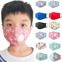 Cartoon KN95 Reusable Face Mask Cotton Mask with Breathing Valve Elastic Earloop and Nose Bridge Clip For Boys Girls Kids without Carbon Filter