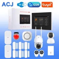 Alarm Systems PG103 Tuya Wireless Security Alarms Kit For Home Safety Smart House With Smoke Sensor PIR Detectors In-outdoor CameraAlarm