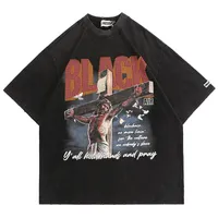 T-shirt maschile estate tee unisex abiti da uomo hiphop harajuku streetwear oversize stampa neutra wash vecchia personaggio di magliette