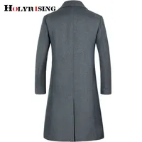 Holyrising Men Long Wool Coat engrosar la gabardina para hombres Cazón de cachemira para hombres Sobreza de alta calidad Parka larga 19036-5 LJ201110
