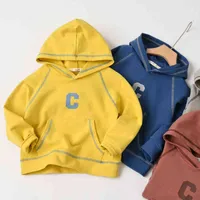 2022 새로운 한국 스타일 어린이 스웨트 셔츠 편지 인쇄 된 어린이 풀버 캐주얼 후드 girlsboys hoodies tops t220801
