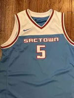 NEU NKDEAARON FOX HISTER Sactown City Blue Boy Jersey Basketball Trikots
