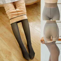 Winter Sexy Women Ladies Tights Fashion Warm Fake Translucent Pantyhose Elastic Fleece Thick Girls Stockings