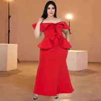Sukienka dla kobiet elegancka czerwona moda seksowna Off Reder Bez czernik wzrasta w szczupła talia