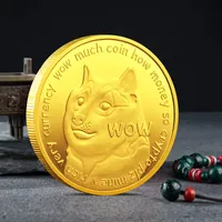 Doge Coin Arts and Crafts Çift taraflı metal köpek hatıra madeni para hayvan kafa madalya koleksiyonu altın gümüş hediye