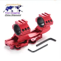 Red Mounting Ring Siamese Bracket 25.4mm   30mm Quick Release Cantilever 20mm Weaver Dual Rifle Sight196b