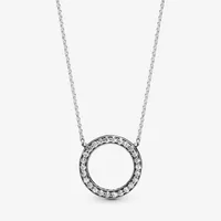 100% 925 Sterling Silver Circle of Sparkle Halskette Mode Mode Hochzeitsvergütung Schmuck für Frauen Geschenke270s