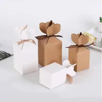 Geschenkwikkeling 25 stks Kraft Paper Box Kerstmis Wedding Festival Candy Cookies Bags Valentine Present Packing Boxgift