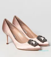 Ünlü yaz hangisli sandalet ayakkabıları kadın pompalar parlak saten kristal mücevherler toka yüksek stiletto topuk elbise gelin düğünü eu35-43 888
