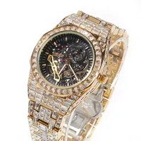 2022 New Fashion Mechanical Iced Out Watch Hip Hop Casual Sports Full Diamond Men Watches213E