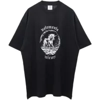 Men&#039;s T-Shirts Correct vetements Unicorn printed short sleeve VTM embroidered American retro loose casual men&#039;s and women&#039;s T-shirt