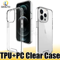 Étuis de téléphone transparents pour iPhone 14 Max 13 Pro 12 11 XS SE 2022 Clear du téléphone portable Couverture de protection PC TPU Izeso