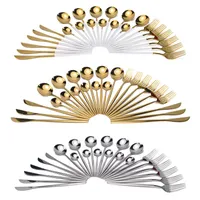 Juegos de vajilla Multicolor CULYLERY Set de 24 piezas Cuchada de cucharadas de cucharada de seta Setcutlery de acero inoxidable Dinnerware