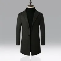 Adisputent 2020 New Men Wool Blends Suits Design Wool Coat Disual With Winter Winter Dark Trench Coat Windbreaker Coat Coat LJ201110