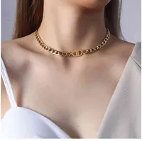 Pendant High Quality Titanium Stainls Steel Chains Choker Necklace Jewelry Bracelet Set For Women Luxury