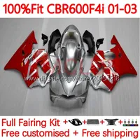 Injection mold Body For HONDA CBR 600 F4i FS CC 600F4i 600CC 01-03 Bodywork 137No.9 CBR600F4i F4 i CBR600 F4i 01 02 03 CBR600FS 2001 2002 2003 OEM Fairing red silver