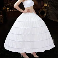 Kız Elbiseleri Beyaz 6 Hoops Petticoats Balynown Wedding Düğün Anayasası Gelin Aksesuarları Crinolines Skirtsgirl's