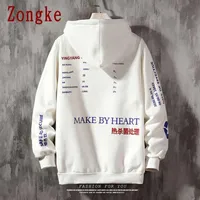 Zongke 2021 Chinese Elements Harajuku Hoodie Men Clothing Men's Hoodies Hip Hop Male Sweatshirt Japanese Streetwear M-5XL Y082863