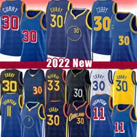 Stephen Curry Wiseman Basketbol Formaları Klay Thompson Vintage Jersey Erkek Gömlekler S-XXL 30 33 11 MVP 75th