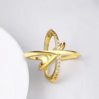 Personality Design Women Cross Rings Gold Silver Crystal Ring Knuckle Midi Rings Sets For Women Fashion Party Rings Jewelry252q