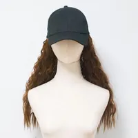 قبعات الكرة السوداء البيسبول قبعة شعر مستعار إيطالية طويلة الشعر
