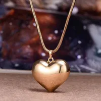 Подвесные ожерелья модный день Святого Валентина подарок 3d Большое сердцевинное ожерелье Золотое Золотое Цвет