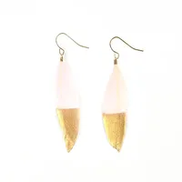 Dangle Chandelier 8Seasons Trendy Drop Earrings Natural Feather Painting Women Party Club Fashion Jewelry 약 70mmx 20mm 1 Pairdangle